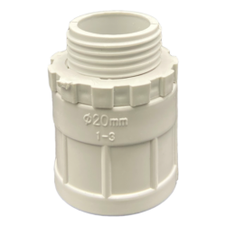 Conduit Adaptor With Lockring-Plain To Threaded 20mm