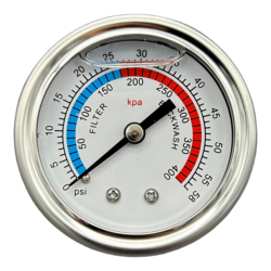 SensaClear Pressure Gauge Oil Filled - Backmount
