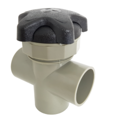 Jazzi Spas 50mm 3 Way Diverter - Black