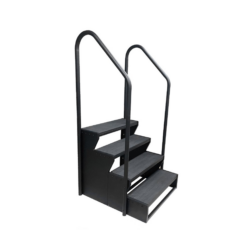 4-Tier Swim Spa Steps c/w 2 Hand Rails - Grey