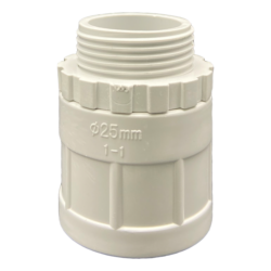 Conduit Adaptor With Lockring-Plain To Threaded 25mm